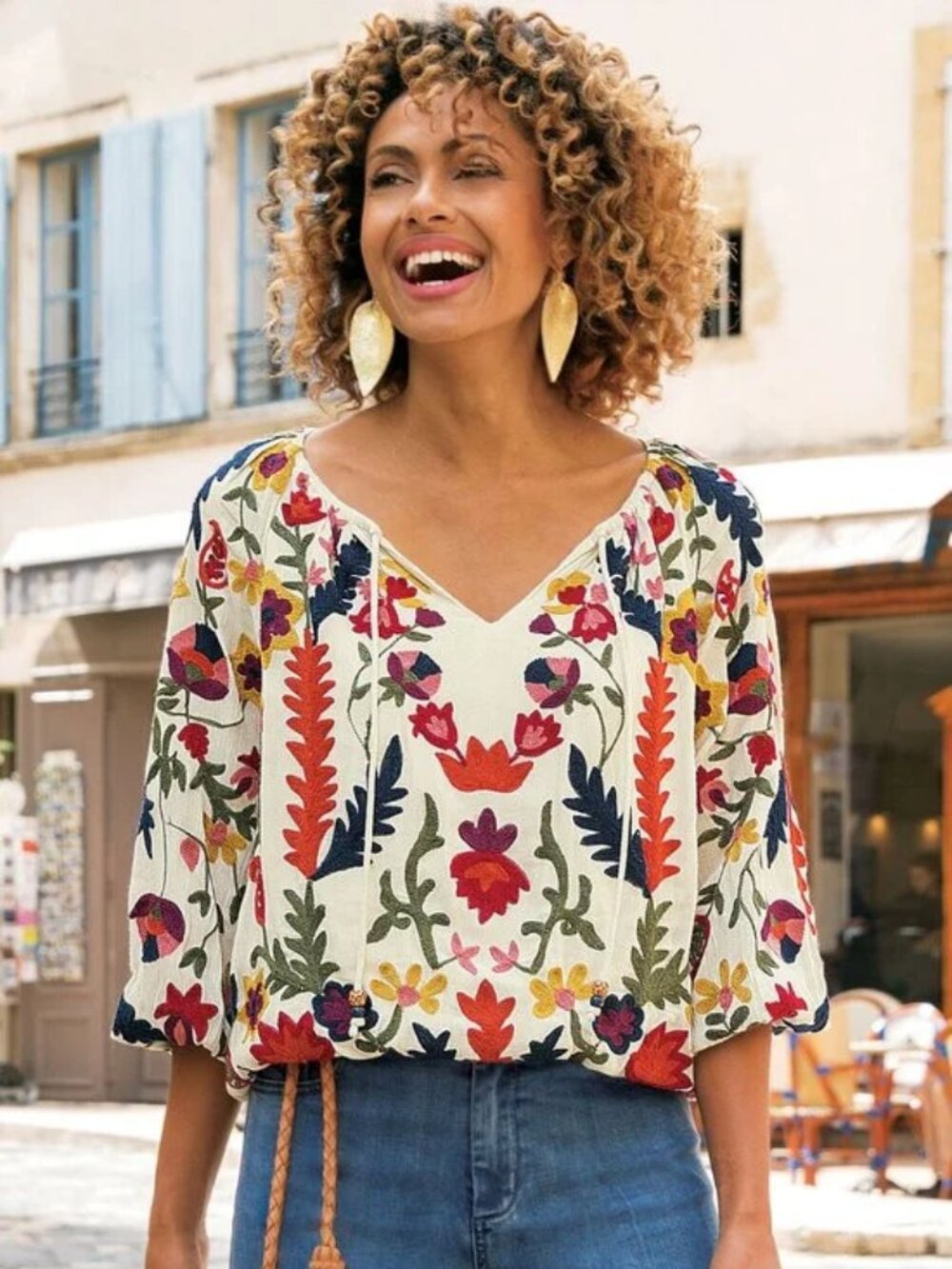 Soft Surroundings banjara floral top
